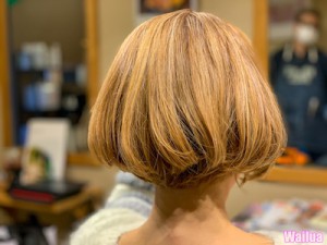 明るいカラーのショートボブ
