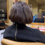 丸みのあるくせ毛のグラデーションボブ
