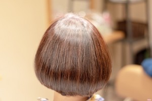 丸みの或るショートボブ