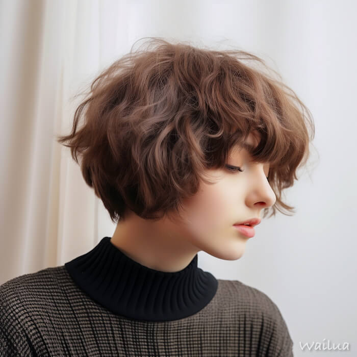 くせ毛ショートヘアー