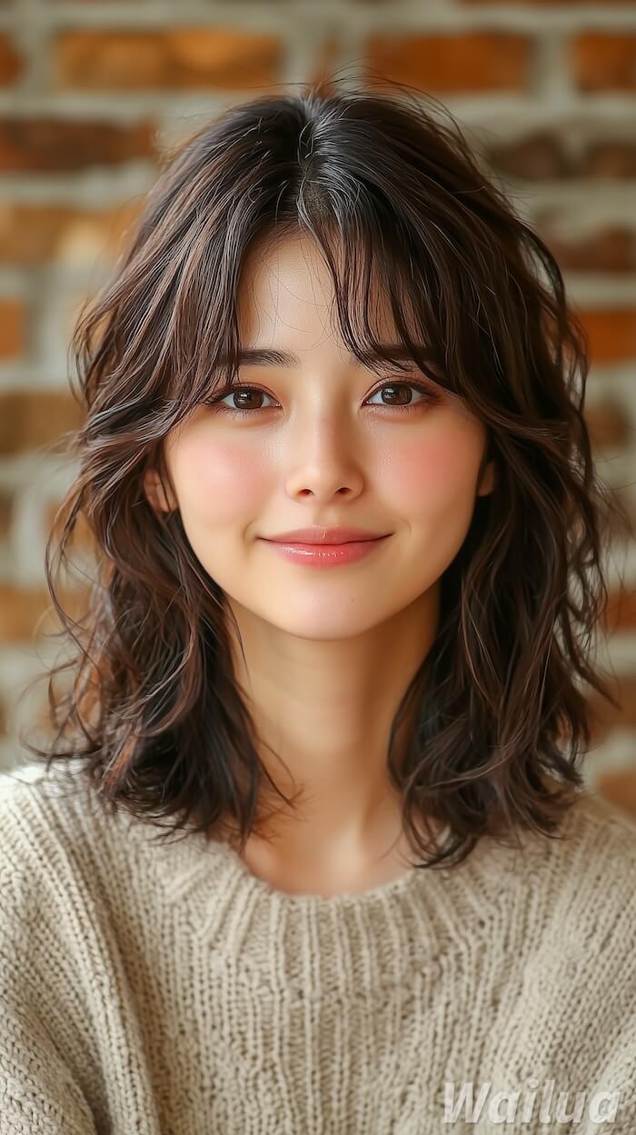 くせ毛風ロングヘアー