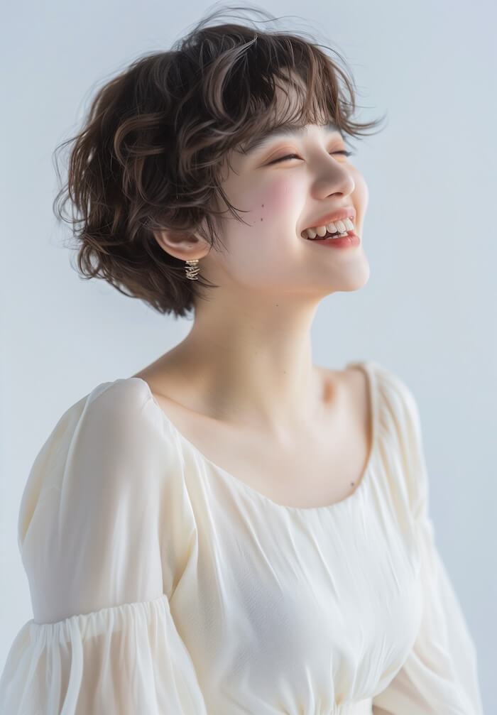 くせ毛ショートヘアー