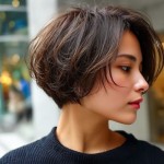 くせ毛風ショートボブ
